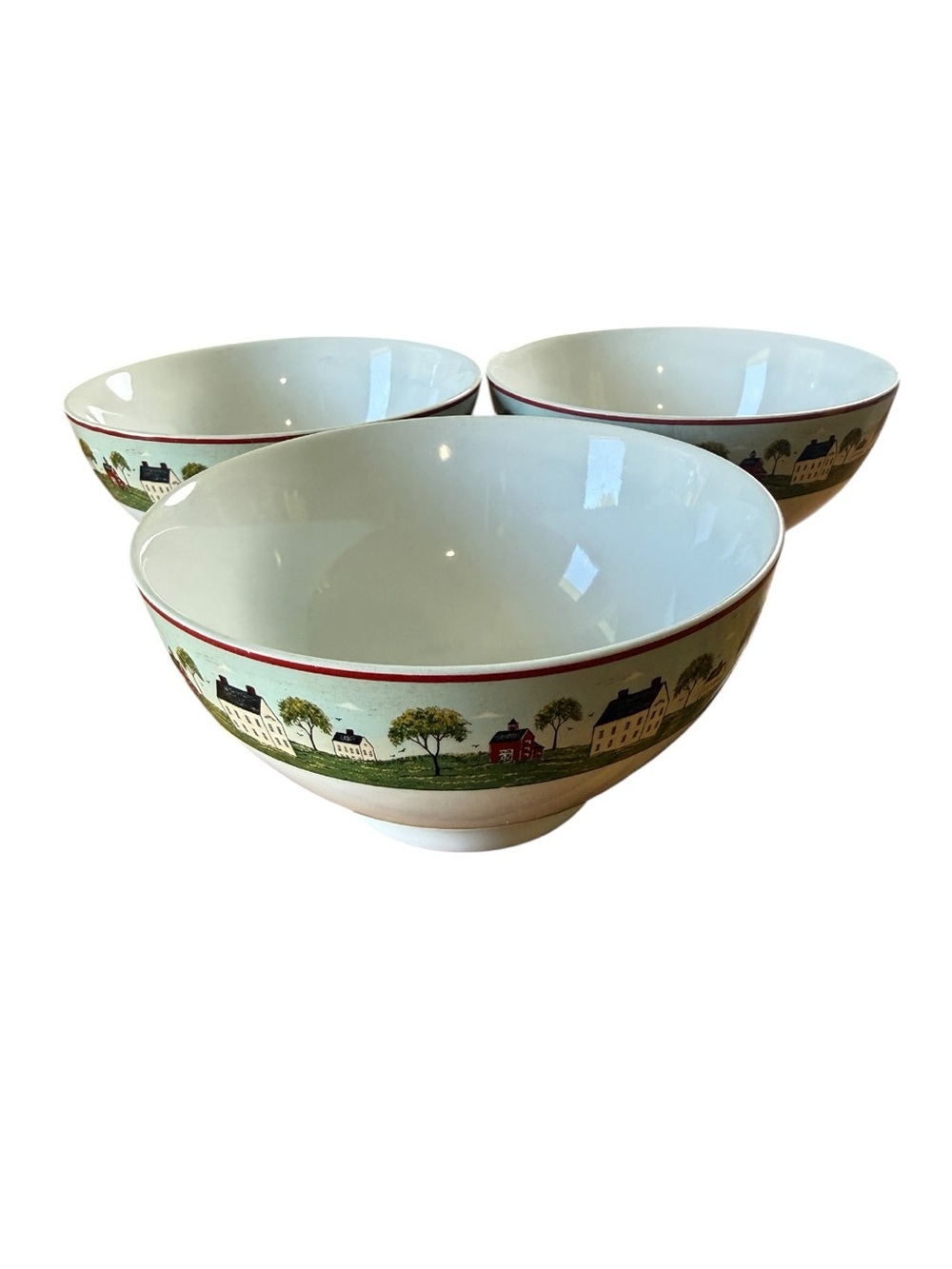 Brandon House By Warren Kimble COUNTRY LIFE Set Of 3 - 6 inch wide Bowls